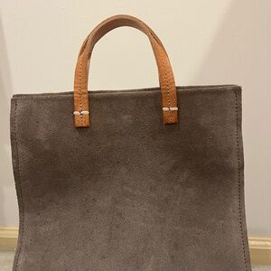 Clare V Petit Simple Tote in Grey Suede